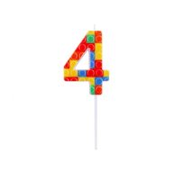 Építőkocka 4-es Pick Blocks tortagyertya, számgyertya