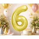 Arany 6-os Light Gold szám fólia lufi 85 cm
