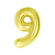 Arany 9-es Light Gold szám fólia lufi 85 cm