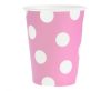 Rózsaszín Pink Polka Dots papír pohár 6 db-os 270 ml