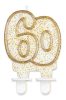 Arany csillámos 60-as Gold tortagyertya, számgyertya