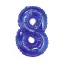 Kék Blue 8-as mini szám fólia lufi 35 cm
