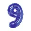 Kék Blue 9-es mini szám fólia lufi 35 cm