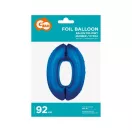 Kék 0-ás B&C Blue szám fólia lufi 92 cm