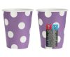 Lila Purple Polka Dots papír pohár 6 db-os 270 ml