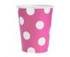 Magenta Polka Dots papír pohár 6 db-os 270 ml