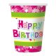Happy Birthday Pink papír pohár 6 db-os 270 ml