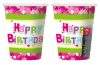 Happy Birthday Pink papír pohár 6 db-os 270 ml