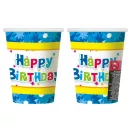 Happy Birthday Blue papír pohár 6 db-os 270 ml