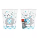 Kék Elefánt Floral papír pohár 8 db-os 266 ml