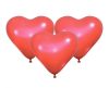 Valentine, Piros Szív léggömb, lufi 3 db-os 10 inch (25 cm)