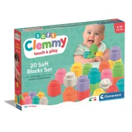   Színes Clemmy puha építőkocka szett 20 db-os Clementoni II. osztály