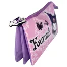 Hello Kitty Kuromi Purple 3 rekeszes tolltartó 22 cm