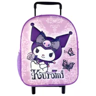   Hello Kitty Kuromi Purple gurulós ovis 3D hátizsák, táska 32 cm