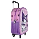Hello Kitty Kuromi Purple gurulós ovis 3D hátizsák, táska 32 cm