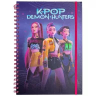   K-pop Démonvadászok Purple spirál notesz, vonalas füzet A4