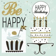 Happy Birthday Mint szalvéta 20 db-os 33x33 cm