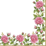 Virág Frame with Garden Roses szalvéta 20 db-os 33x33 cm