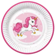 Unikornis Pink Heart papírtányér 8 db-os 18 cm