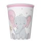 Baby elefánt Pink Balloon papír pohár 8 db-os 250 ml