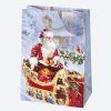 Karácsony Gift Giving papír ajándéktasak, ajándékzacskó 23x32x11 cm