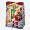 Karácsony Gift Giving papír ajándéktasak, ajándékzacskó 23x32x11 cm