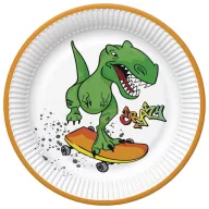 Dinoszaurusz Crazy papírtányér 8 db-os 22,7 cm