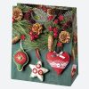 Karácsony Decorations papír ajándéktasak, ajándékzacskó 19x23x10,5 cm