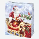 Karácsonyi Toyland papír ajándéktasak, ajándékzacskó 19x23x10,5 cm