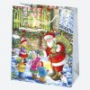 Karácsony Toyland papír ajándéktasak, ajándékzacskó 19x23x10,5 cm