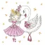 Balett, Balerina With Swan szalvéta 20 db-os 33x33 cm