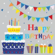   Happy Birthday Gifts and Garlands szalvéta 20 db-os 33x33 cm