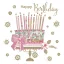Happy Birthday Cake on Gold Stand szalvéta 20 db-os 33x33 cm