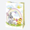 Húsvét Bunnies papír ajándéktasak, ajándékzacskó 23x32x11 cm