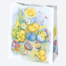 Húsvét Flowers papír ajándéktasak, ajándékzacskó 19x23x10,5 cm