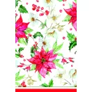 Karácsonyi Poinsettia papír asztalterítő 120x180 cm
