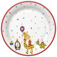 Állatos Cute Party papírtányér 8 db-os 22,7 cm
