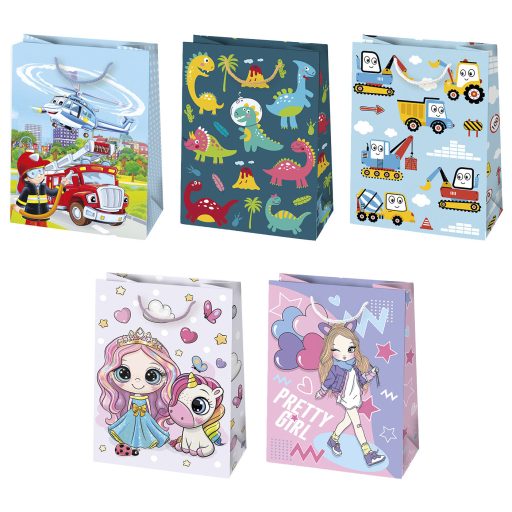 Színes Party papír ajándéktasak, ajándékzacskó 40,5x56x25 cm