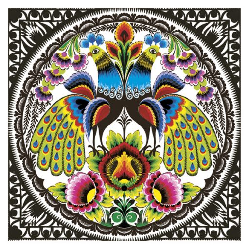 Állatos Folk Peacocks szalvéta 20 db-os 33x33 cm