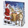Karácsony Santa Magic papír ajándéktasak, ajándékzacskó 15,5x15,5x8 cm