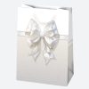 Fehér Bow papír ajándéktasak, ajándékzacskó 23x32x11 cm
