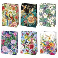   Virág Birds papír ajándéktasak, ajándékzacskó 23x32x11 cm