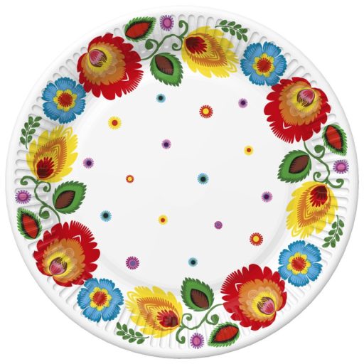 Színes Cutout papírtányér 8 db-os 22,7 cm