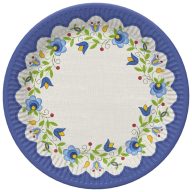 Hímzés Folk papírtányér 8 db-os 22,7 cm