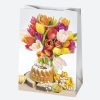 Húsvét Flowers papír ajándéktasak, ajándékzacskó 23x32x11 cm