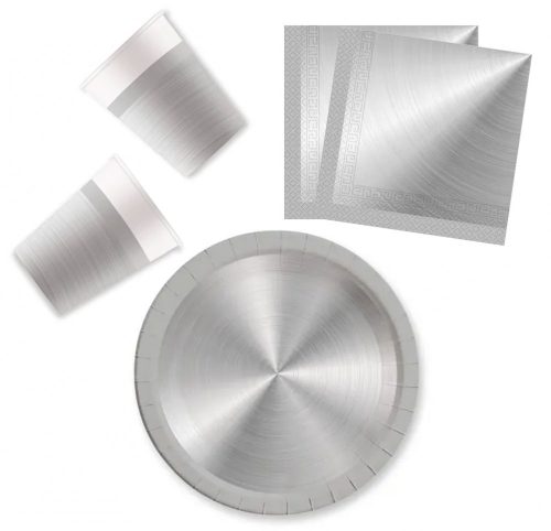 Next Generation Silver, Ezüst party szett 36 db-os 23 cm-es tányérral
