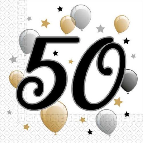 Milestone, Happy Birthday 50 szalvéta 20 db-os 33x33 cm