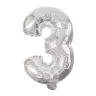 Mini 3-as Silver szám Fólia lufi 31 cm