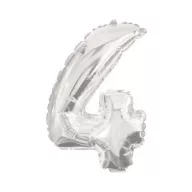 Óriás 4-es Silver szám Fólia lufi 85 cm