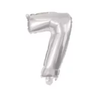 Ezüst Silver 7-es szám fólia lufi 10 cm